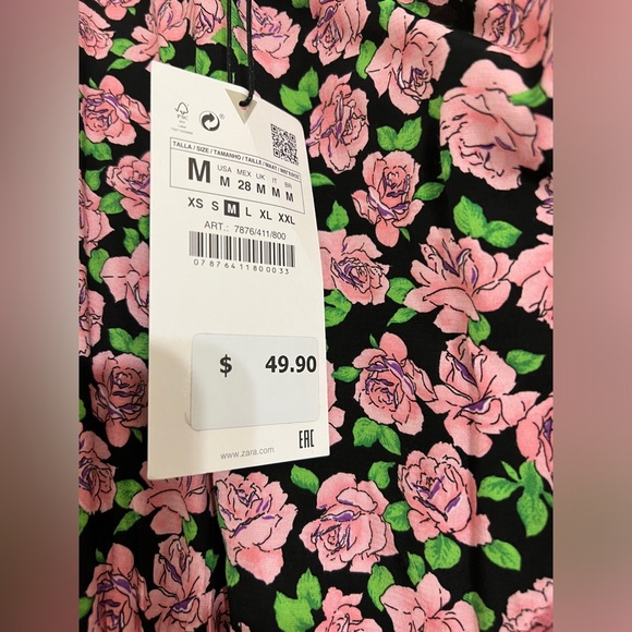 Zara Rose Floral Bodycon Mini long sleeve dress - Picture 2 of 5
